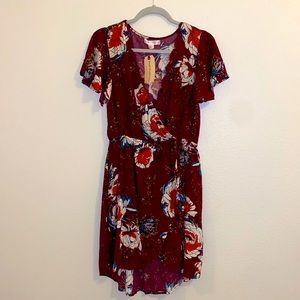Cute, burgundy, floral Band of Gypsies dress.